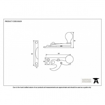 Antique Pewter Sash Window Hook Fastener